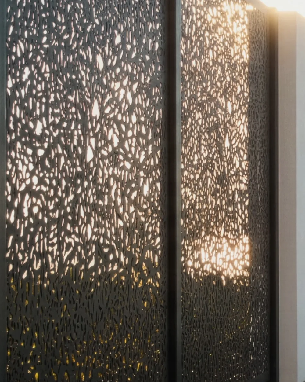A BAS Panels screen in the Loop pattern, backlit by low sun.